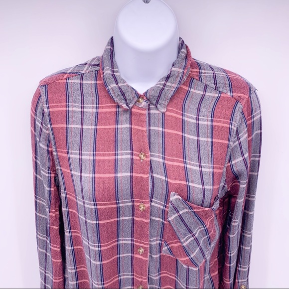 Lucky Brand Thick Flannel Button Down Shirt Sz XS - Picture 2 of 8